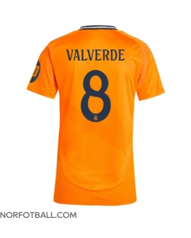 Billige Fotballdrakt Real Madrid Federico Valverde #8 Replika Bortedrakt Dame 2024-25 Kortermet